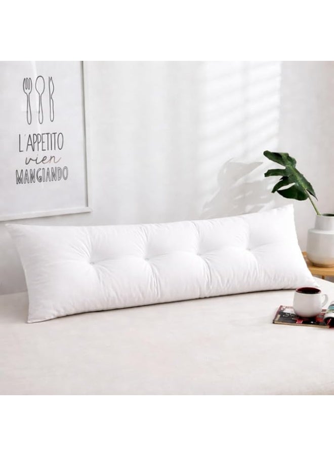 Extra Long Body Pillow 100*40, White, Soft Hypoallergenic Fiber Filling, Breathable Cotton Cover, Full Body Support for Sleeping, Back, Side & Pregnancy Comfort - Image 1